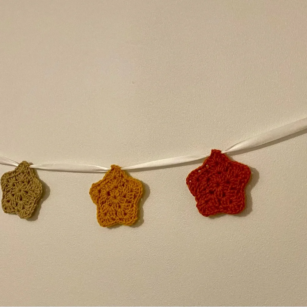 Crochet Star garland multi color